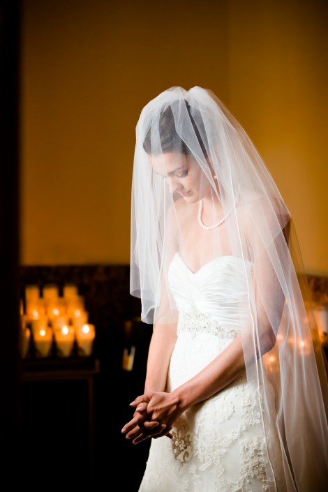 St. Louis Wedding Photography - The Bride Prays Before Her Wedding, College Church